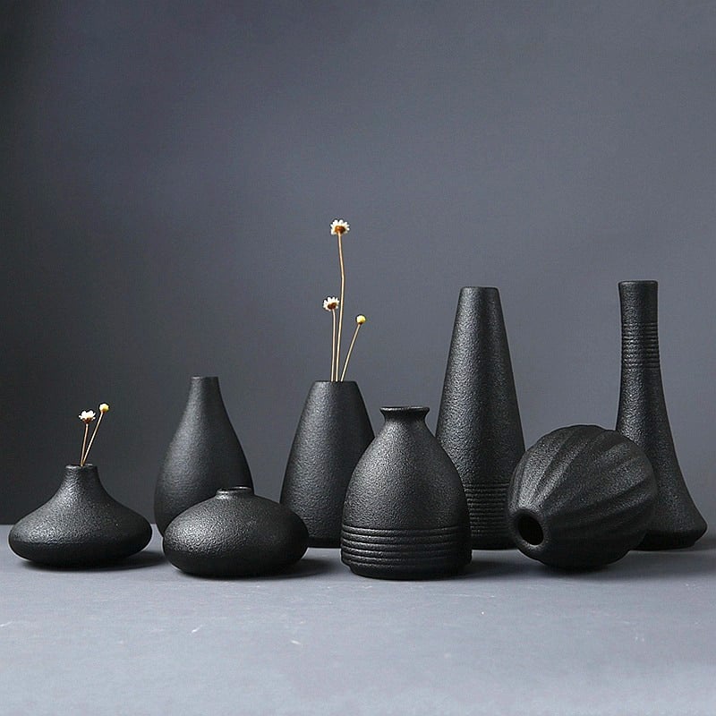 Vase en céramique noire_1