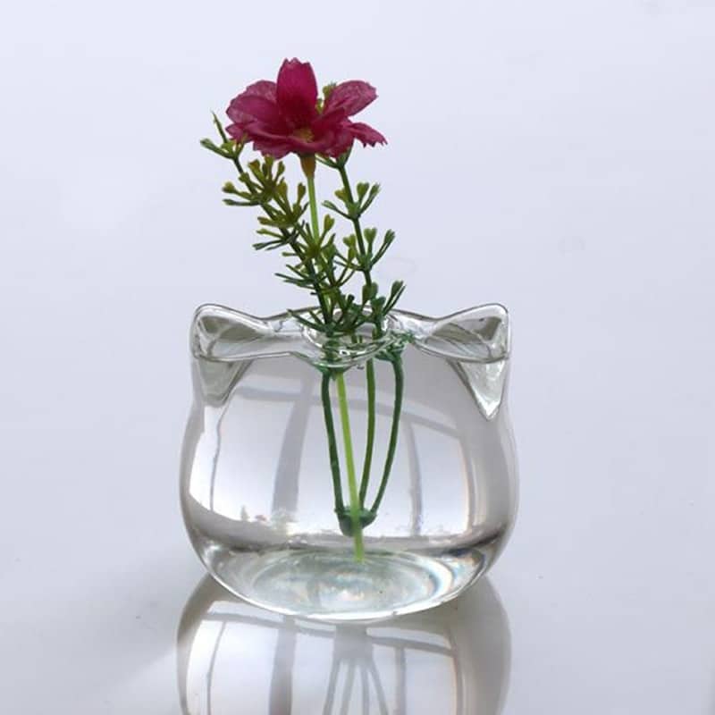 Vase en verre chat_1