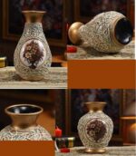 3 pièces de vases en céramique chinoise avec bordure dorée motif 3D_15