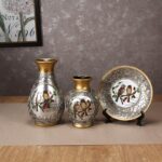 3 pièces de vases en céramique chinoise avec bordure dorée motif 3D_16