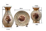 3 pièces de vases en céramique chinoise avec bordure dorée motif 3D_5