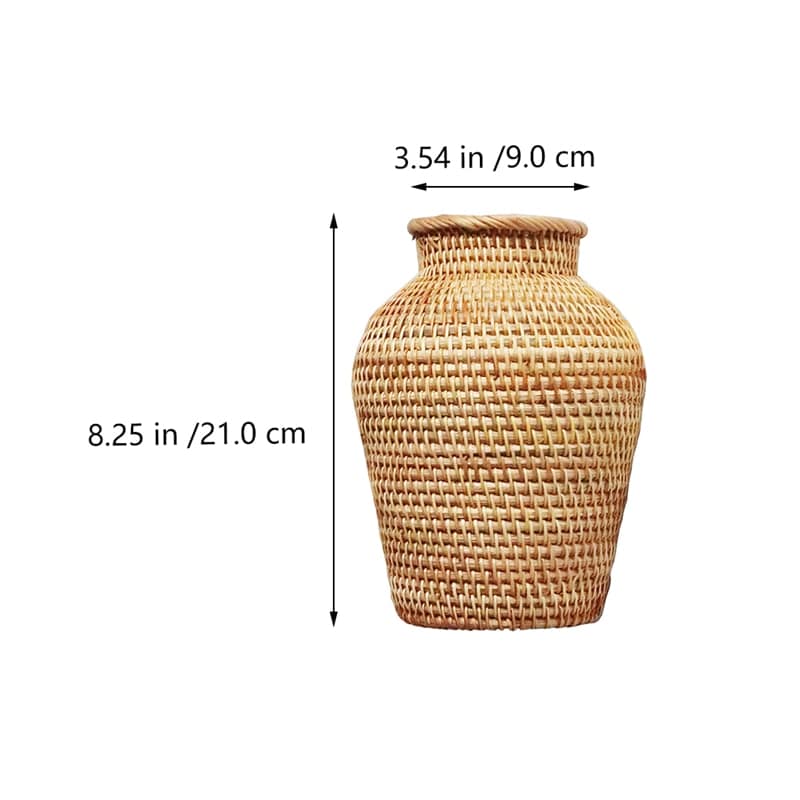 Cache-pot en rotin en forme de vase pour décoration_2