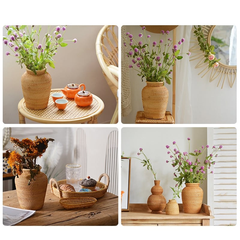 Cache-pot en rotin en forme de vase pour décoration_3