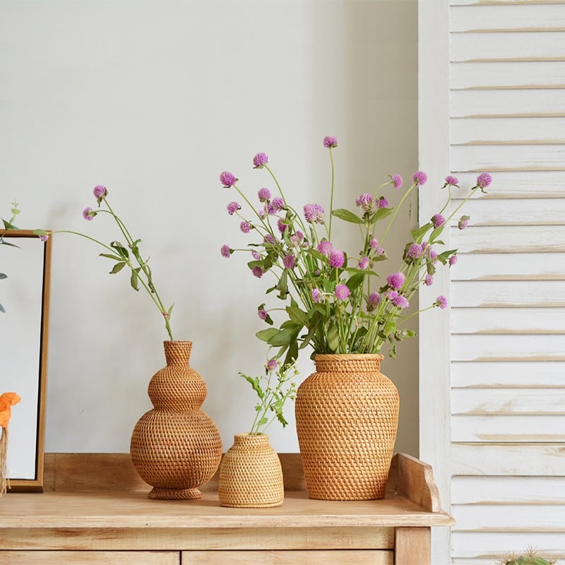 Cache-pot en rotin en forme de vase pour décoration_5