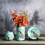 Ensemble de 3 vase japonais vintage en céramique motif fait à la main_14