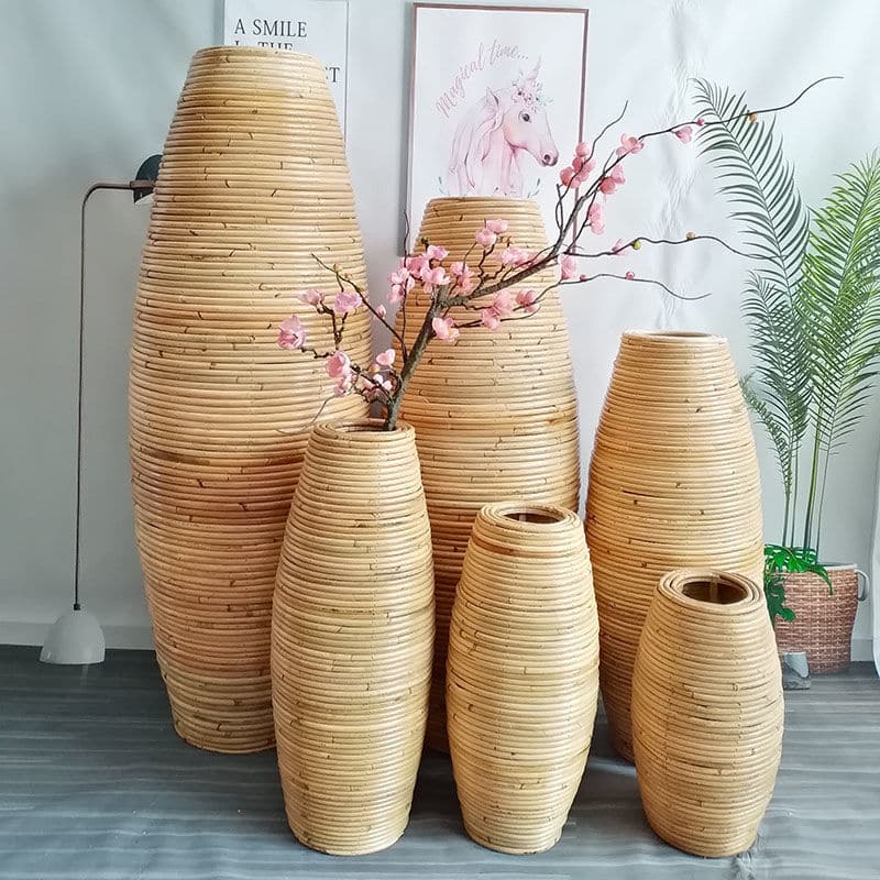 Grand Vase en osier bambou idéal pour le salon_1