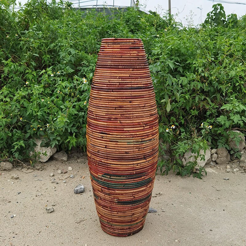 Grand Vase en osier bambou idéal pour le salon_5