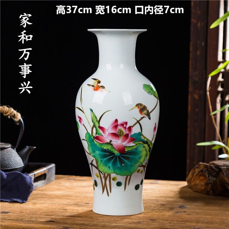 Grands vases style japonais en céramique 16x37cm-F