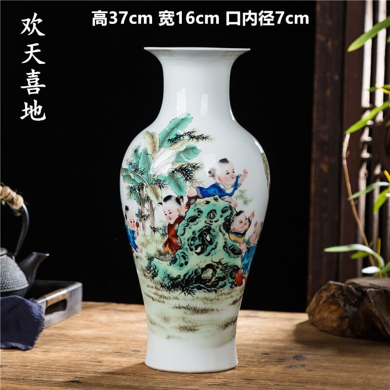 Grands vases style japonais en céramique 16x37cm-G