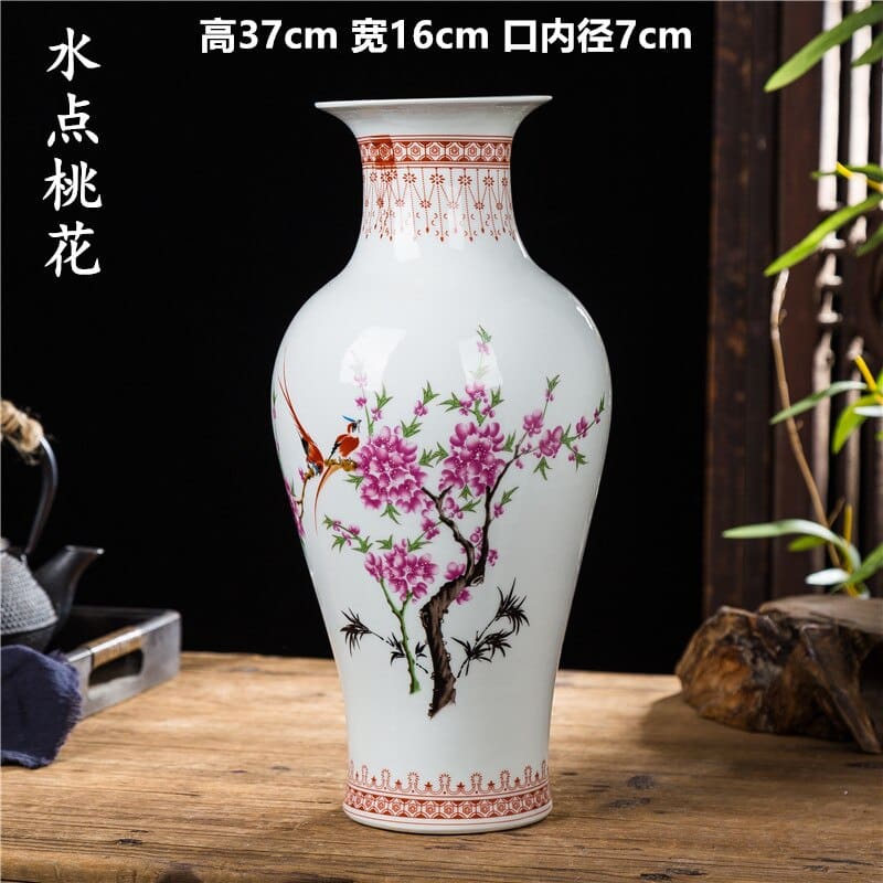 Grands vases style japonais en céramique 16x37cm-I