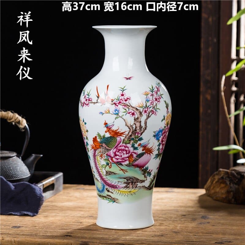 Grands vases style japonais en céramique 16x37cm-N