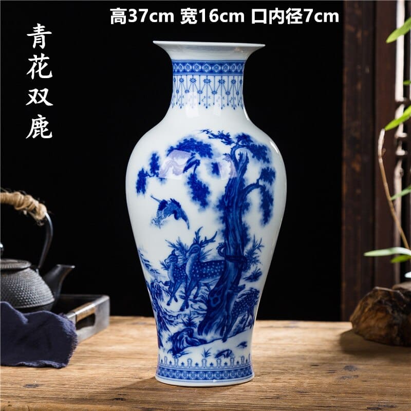 Grands vases style japonais en céramique 16x37cm-P