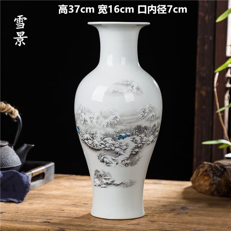 Grands vases style japonais en céramique 16x37cm-Q