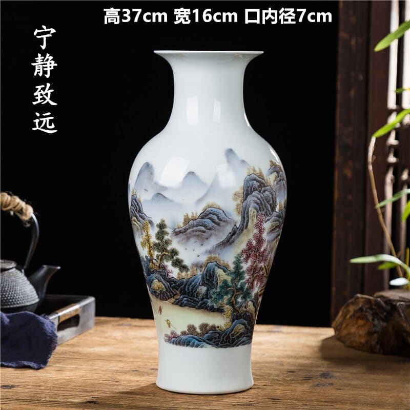 Grands vases style japonais en céramique 16x37cm-S