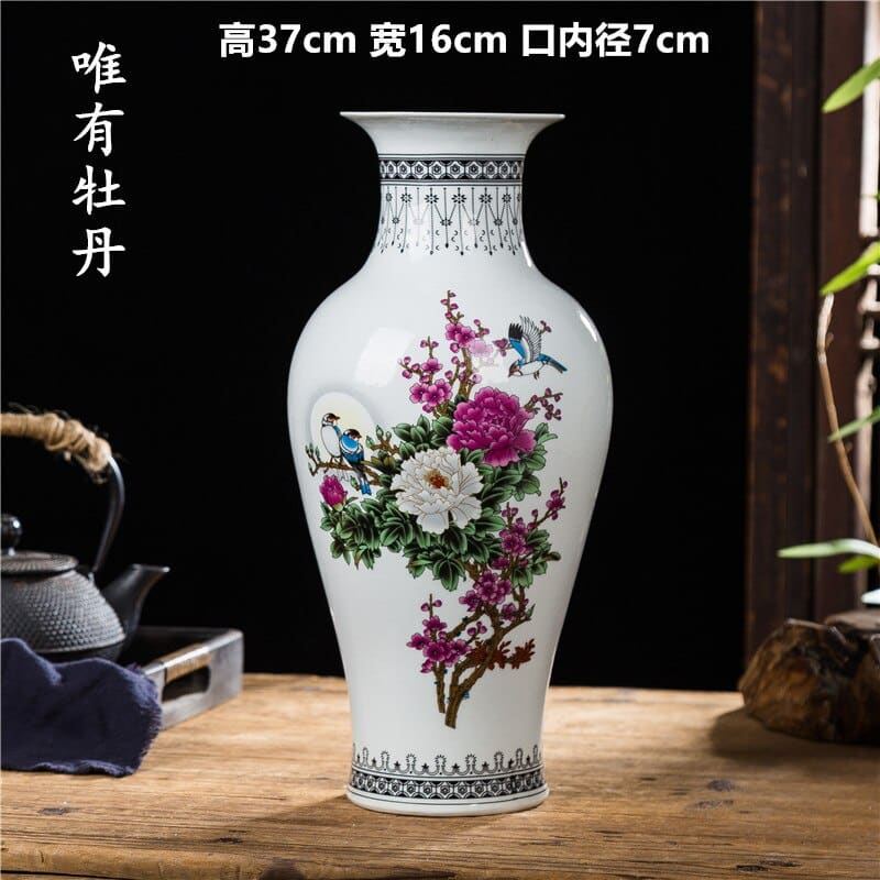 Grands vases style japonais en céramique 16x37cm-T