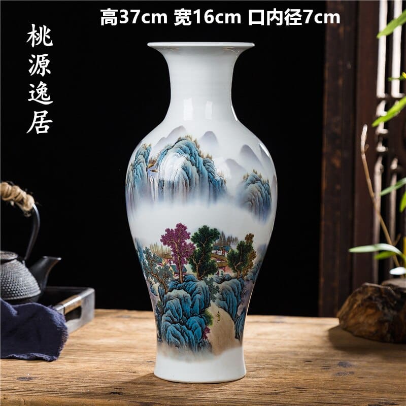Grands vases style japonais en céramique 16x37cm-V