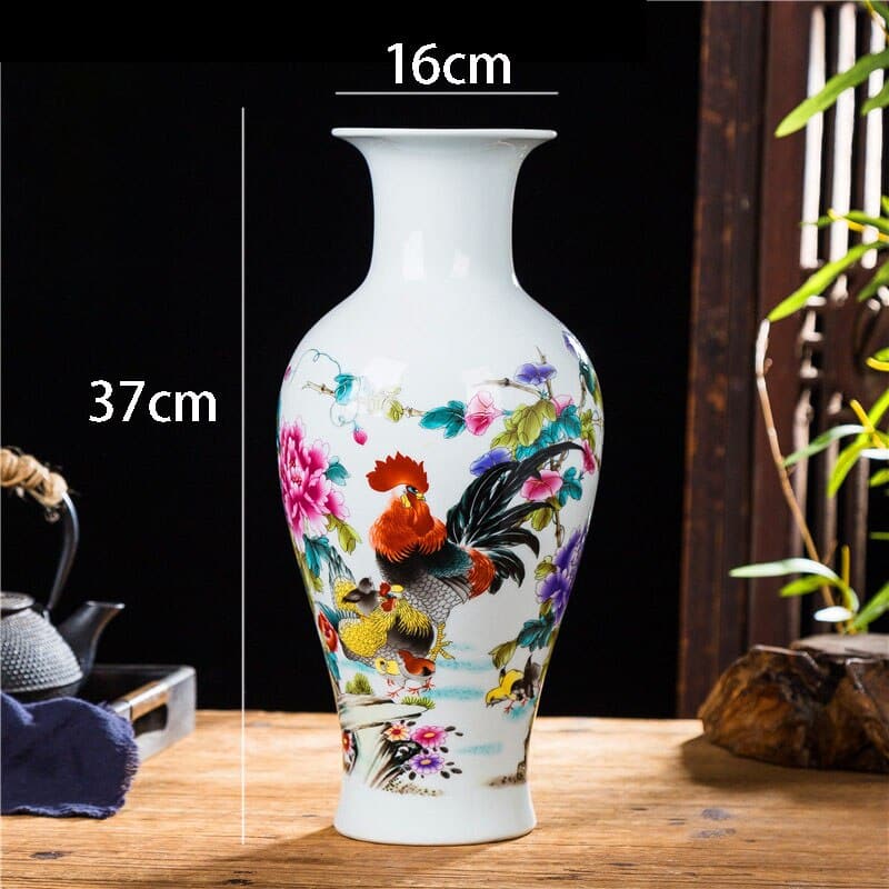 Grands vases style japonais en céramique 16x37cm-W