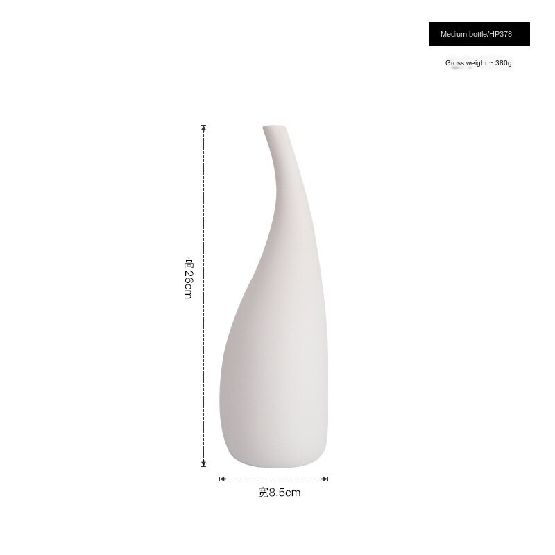 Joli vase blanc en céramique à fleurs de style nordique_2