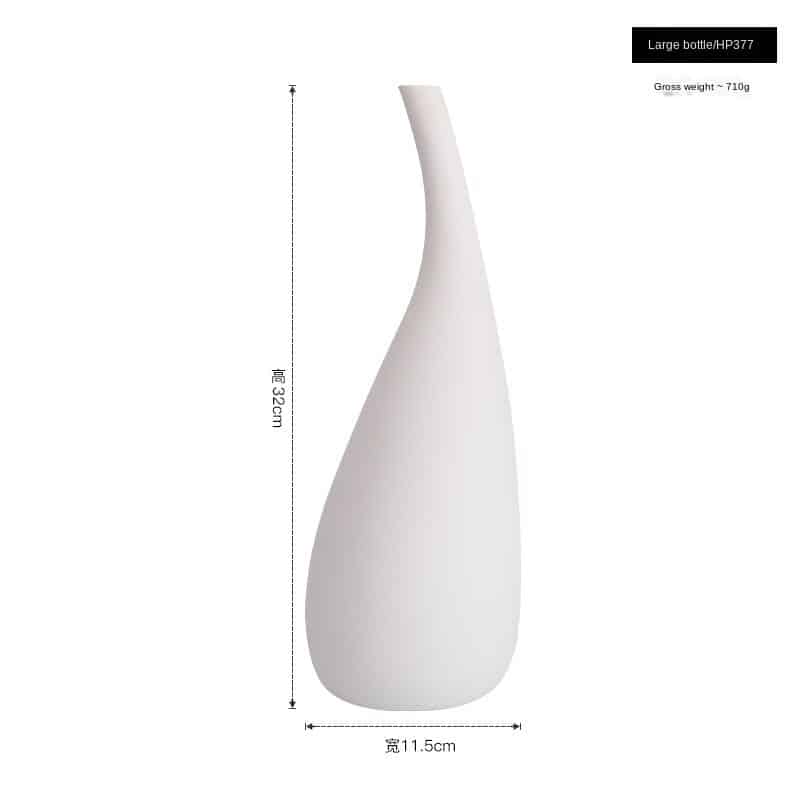 Joli vase blanc en céramique à fleurs de style nordique Long
