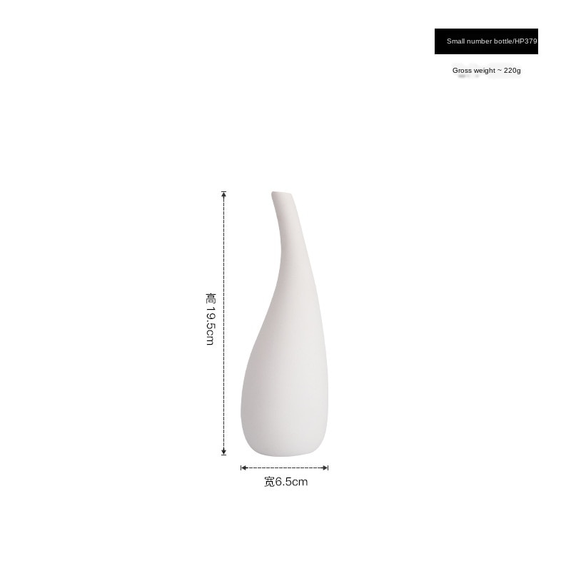 Joli vase blanc en céramique à fleurs de style nordique Petit