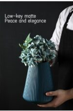 Joli vase bleu origami en plastique incassable_15