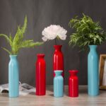 Joli vase décoratif en céramique rouge_6