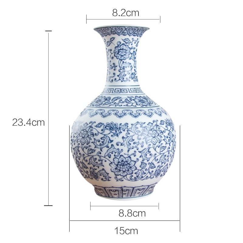 Joli vase en porcelaine et céramique bleu et blanc_2