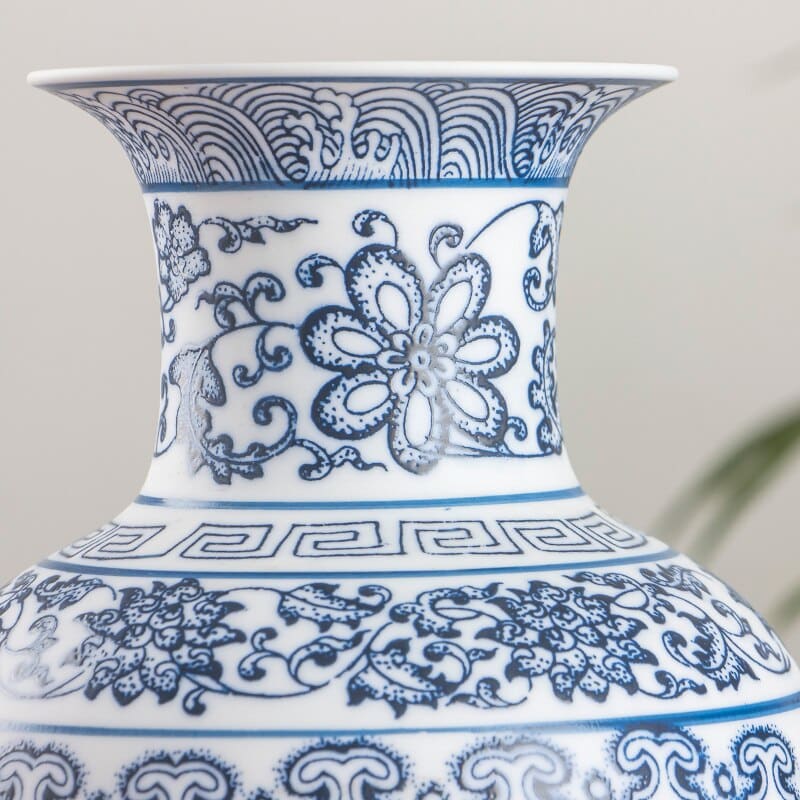 Joli vase en porcelaine et céramique bleu et blanc_4