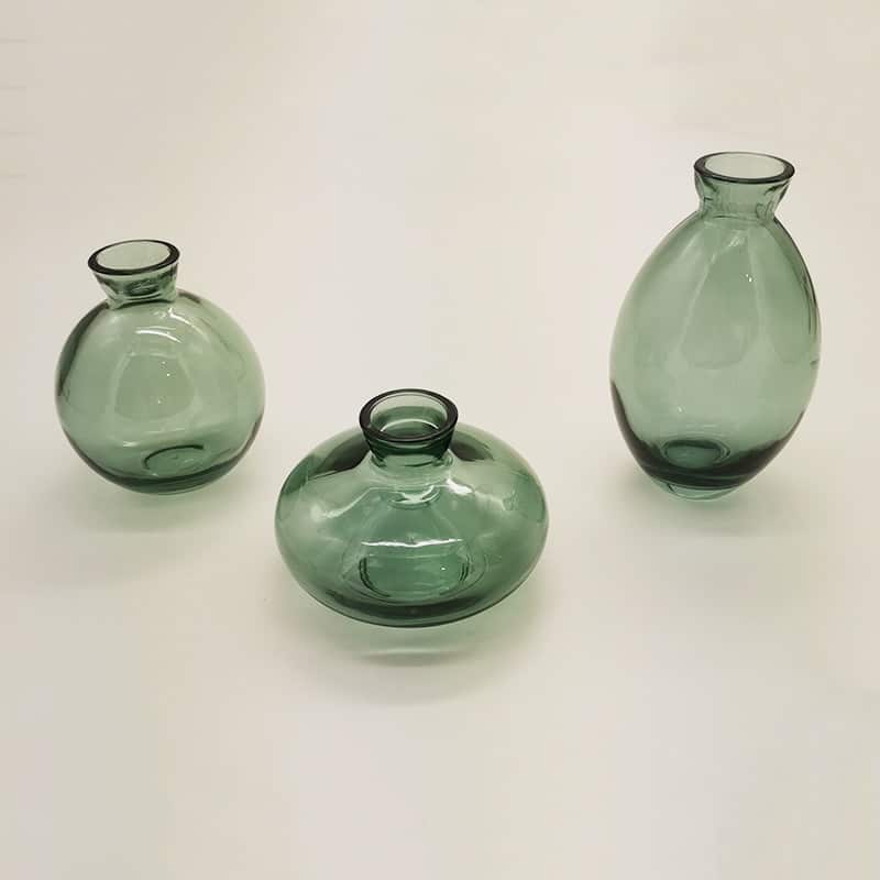 Mini vase bleu classique de qualité supérieure en verre transparent_3
