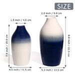 Vase 2 pièces en céramique bleu et blanc_9