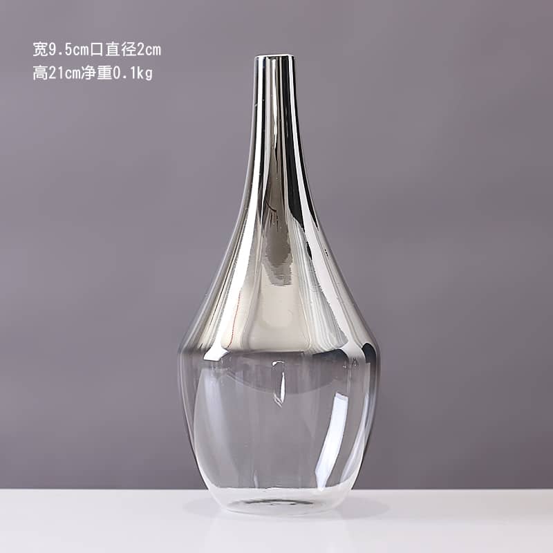 Vase à design Simple et moderne en verre argenté Argentée
