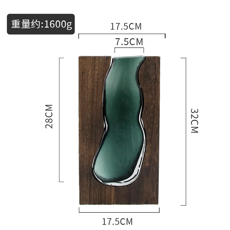 Vase à design nordique en bois et verre Transparent XL