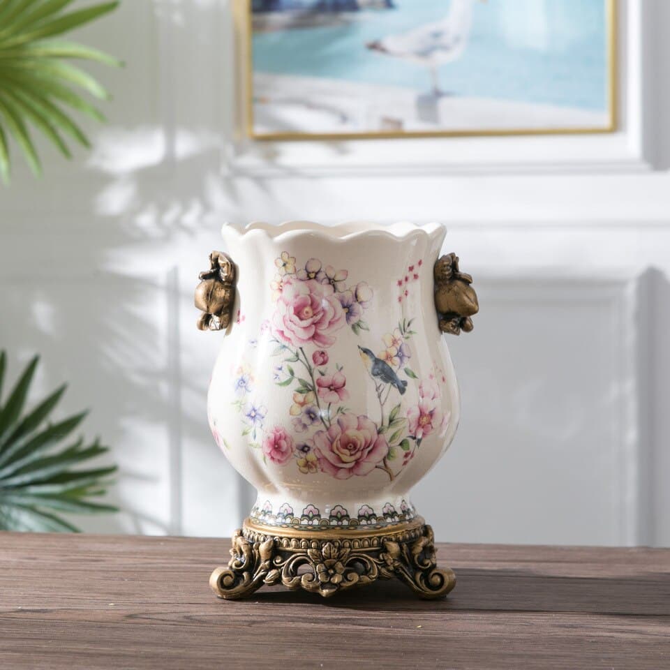 Vase à fleurs en porcelaine chinoise a borduré dentelle_3