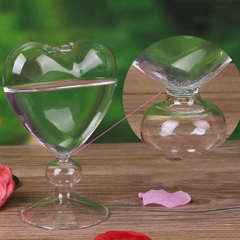 Vase à fleurs en verre en forme de cœur_3