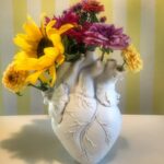 Vase à fleurs séchées créatif en résine en forme de cœur_5