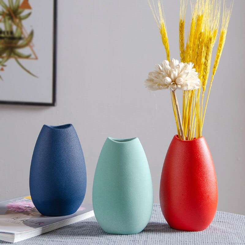 Vase à fleurs séchées en céramique de style nordique simple_2