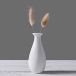 Vase à fleurs vintage blanc sec en céramique_6