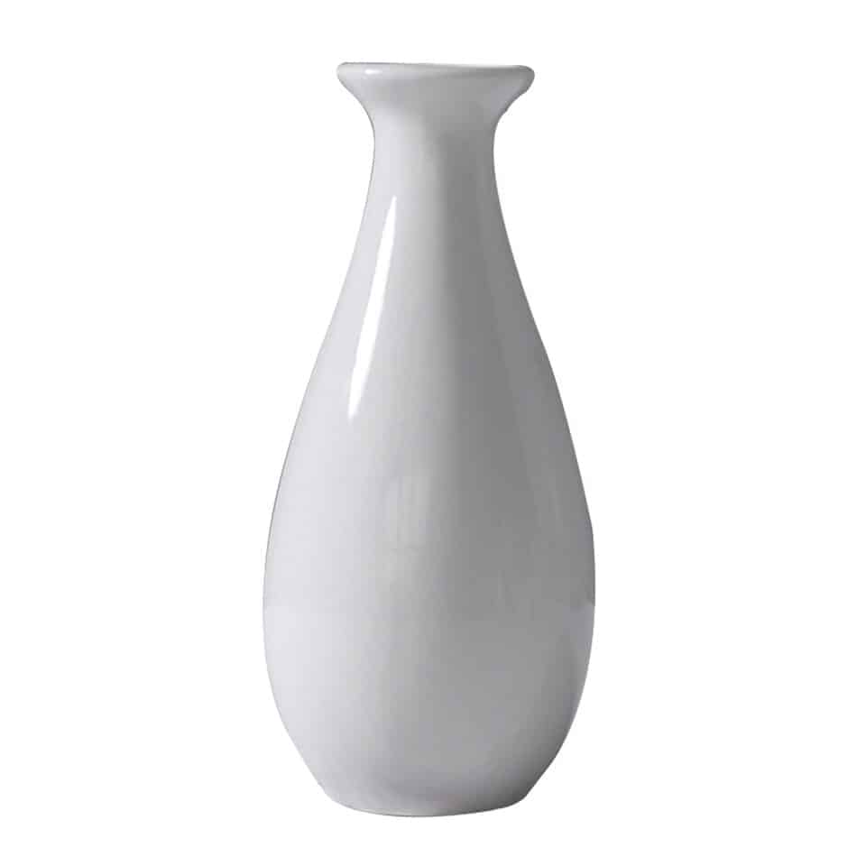 Vase à fleurs vintage blanc sec en céramique Blanche