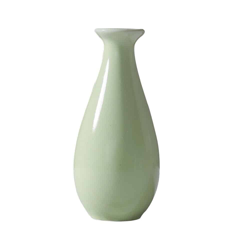 Vase à fleurs vintage blanc sec en céramique Verte claire
