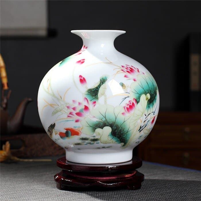 Vase à pomme japonais au design noble pour la décoration du salon Fleur de lotus