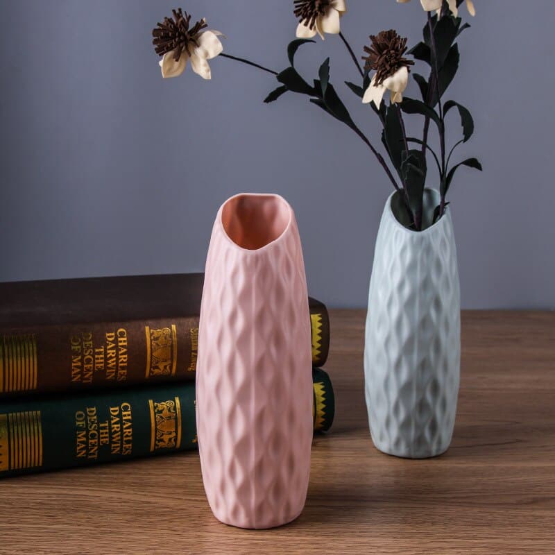 Vase à style nordique en plastique blanc créatif_4