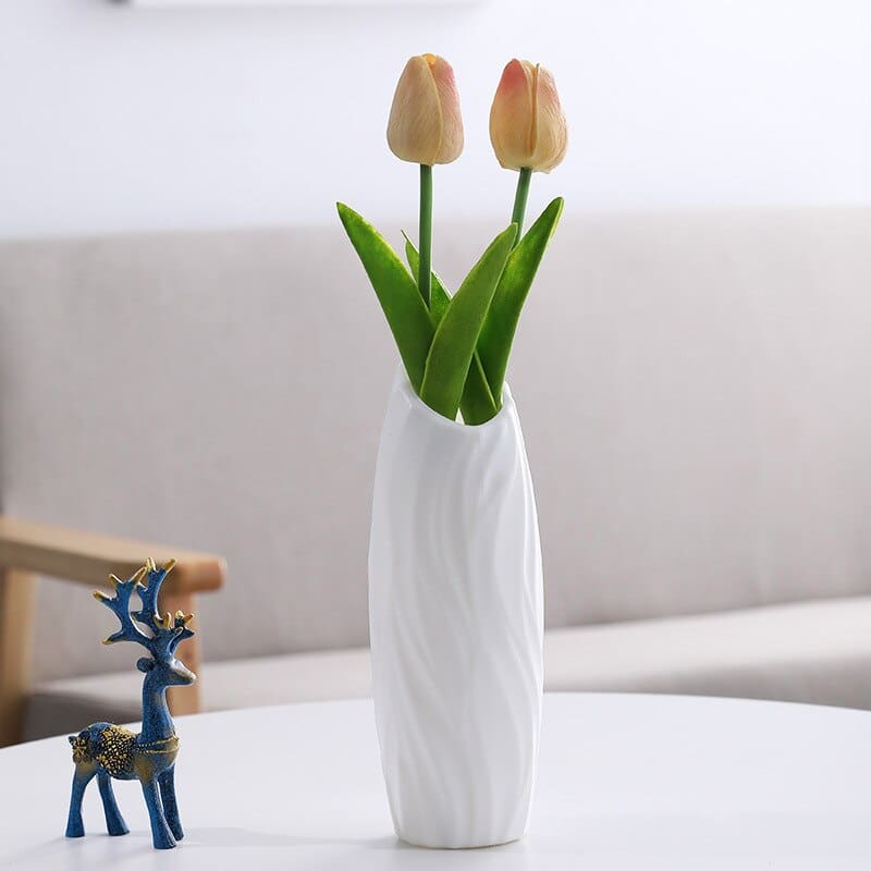 Vase à style nordique en plastique blanc créatif Blanche