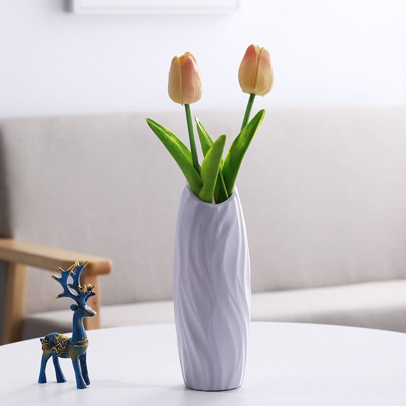Vase à style nordique en plastique blanc créatif Grise