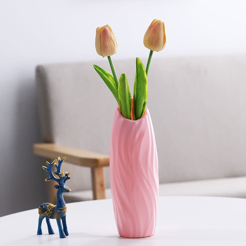 Vase à style nordique en plastique blanc créatif Rose