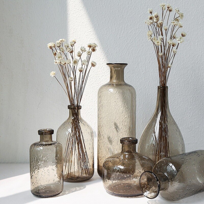 Vase avec bouchon liège en verre Vintage_4