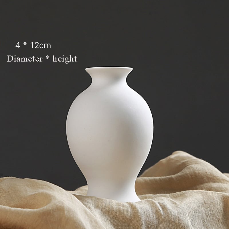 Vase blanc moderne simple en porcelaine Rond