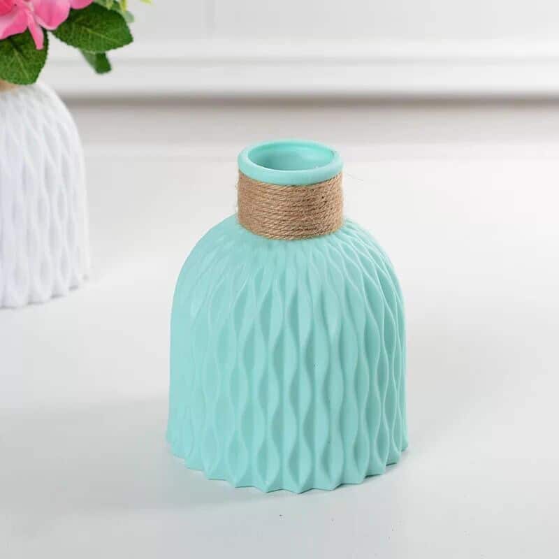 Vase bleu de style nordique à imitation rotin Bleue