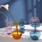 Vase bleu en verre transparent pour plante hydroponique_25