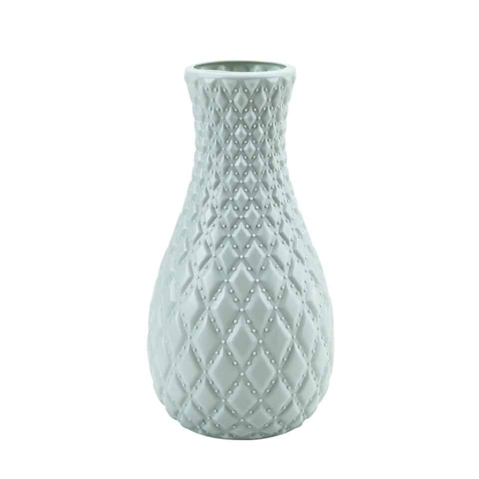 Vase bleu incassable en plastique à imitation céramique Bleue