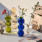 Vase bleu nordique en verre décoratif pour la maison_10